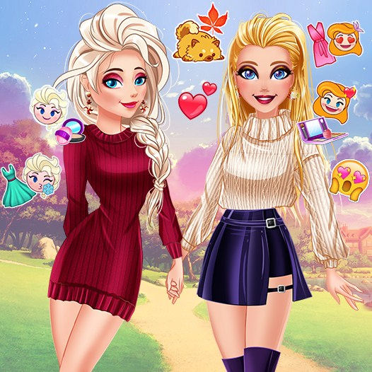Игра Осенние Узоры Барби и Эльзы Игра Осенние Узоры Барби и Эльзы / Barbie and Elsa Autumn Patterns
