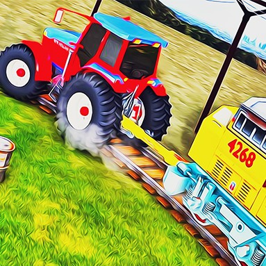 Игра Буксировка Поездов на Тракторе Игра Буксировка Поездов на Тракторе / Chained Tractor Towing Train