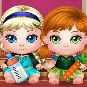 Игра Уход за Малышками Анной и Эльзой Игра Уход за Малышками Анной и Эльзой / Baby Frozen Fun Day