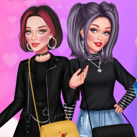 Игра Одевалка: Нежные Цвета Против Темных Игра Одевалка: Нежные Цвета Против Темных / Soft Girl Vs E-Girl Bffs Looks