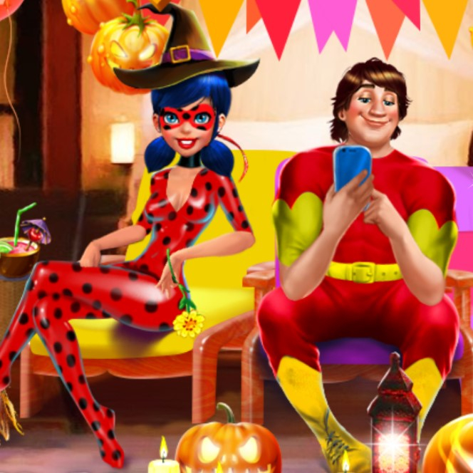 Игра Леди Баг Обманывает Аврору Игра Леди Баг Обманывает Аврору / Halloween Kissing Lady Bug