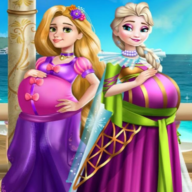 Игра Костюмы для Беременных Игра Костюмы для Беременных / Elsa And Rapunzel Pregnant Costumes