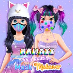 Игра Кавайный Уход За Кожей Лица Игра Кавайный Уход За Кожей Лица / Kawaii Skin Routine Mask Makeover