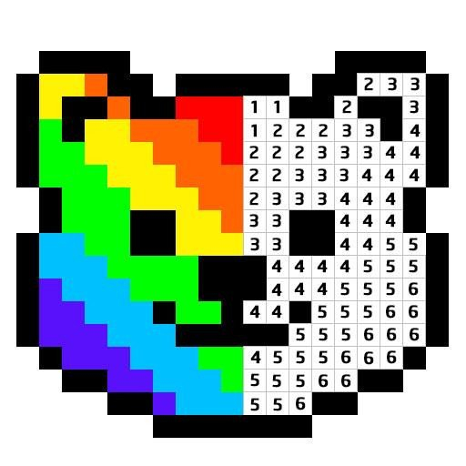 Раскраска пиксельная по номерам 