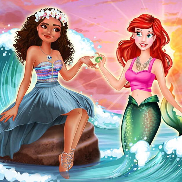 Игра Время Вечеринки Принцесс Океана Игра Время Вечеринки Принцесс Океана / Ocean Princesses Party Time